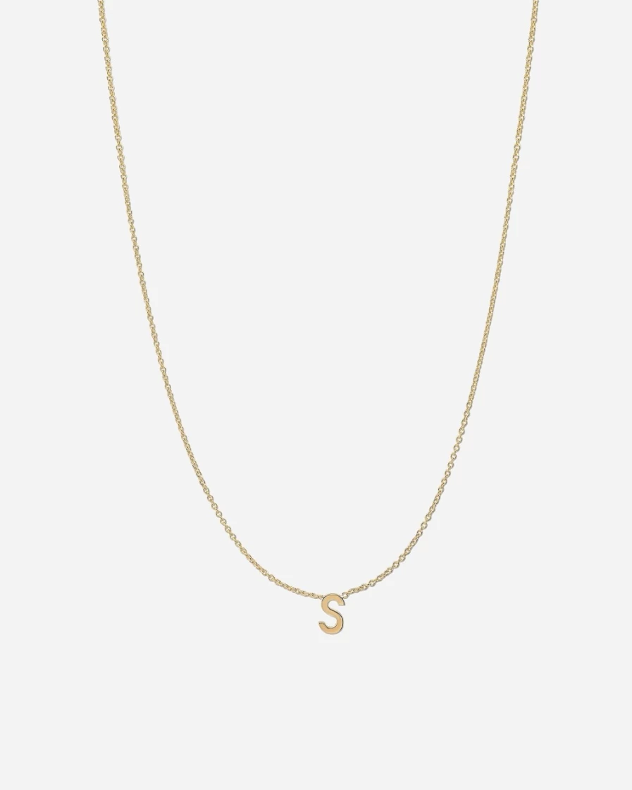 J.Crew Women's Fine Initial Necklace - Letter S Monogram Pendant