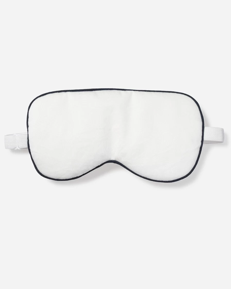 J.Crew Women's White Petite Plume Eye Mask with Piping for Sleep & Travel