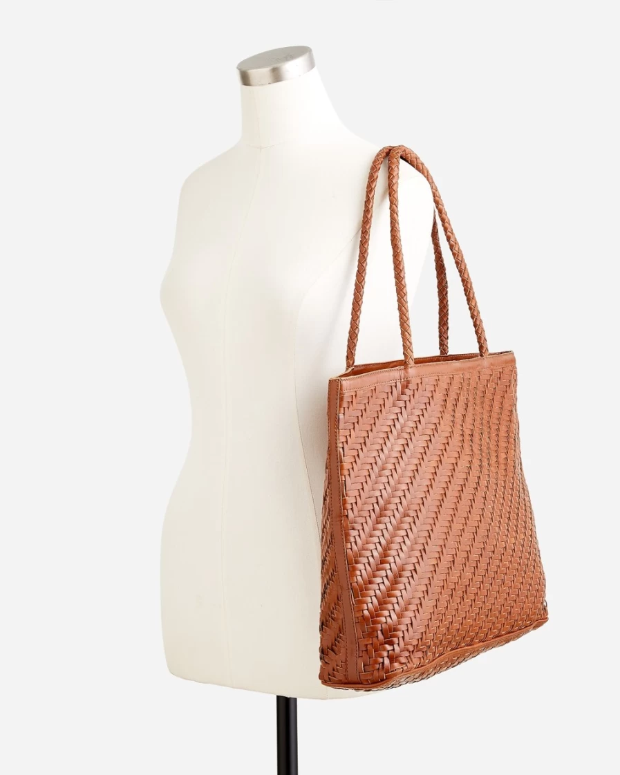 J.Crew Women's Gabrielle Bag in Dark Tan - Bembien Leather Handbag for Everyday Use