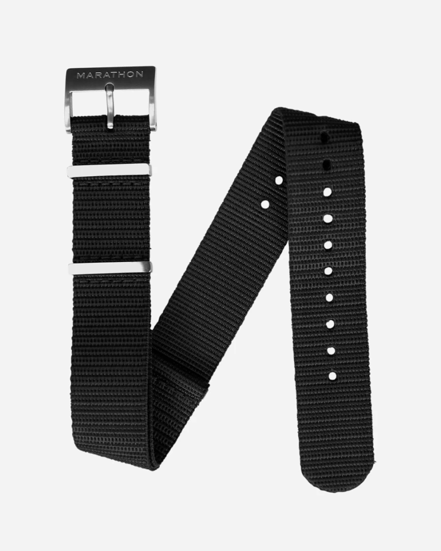 J.Crew Men's Black 20mm Nylon Defense Standard Watch Strap by Marathon Watch Company™