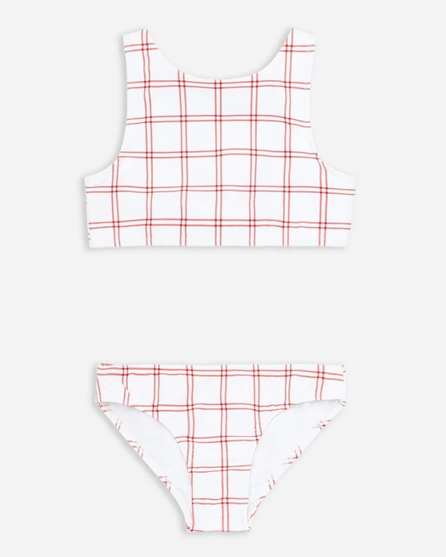 J.Crew Girls' Minnow™ Red Multi Double-Bow Bikini Swimwear for Kids