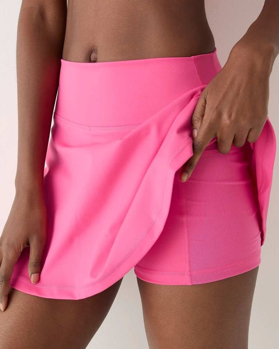J.Crew Women's Vivid Begonia Cloudstretch Flared Sports Skirt - Stretchy Athletic Flare Skirt for Workouts & Running