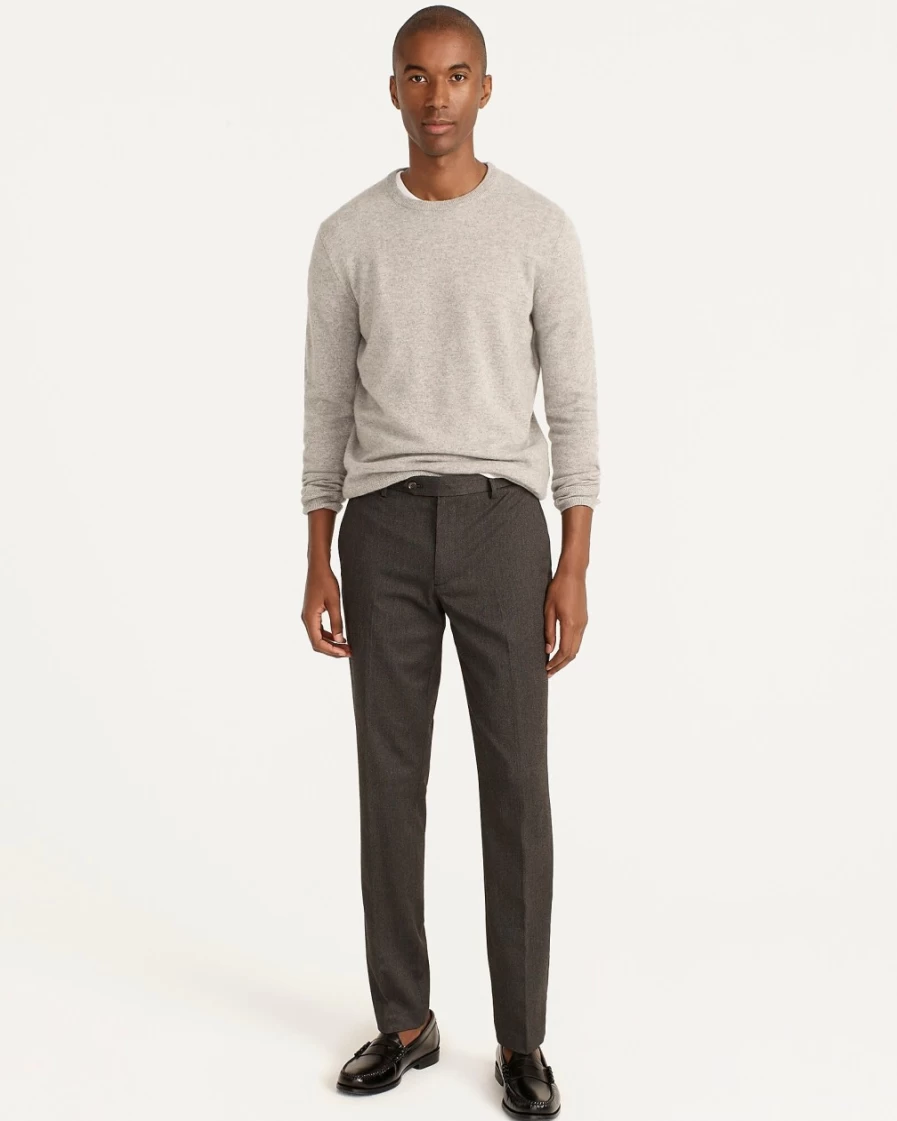J.Crew Men's Bowery Slim-Fit Dress Pants in Stretch Oxford Charcoal