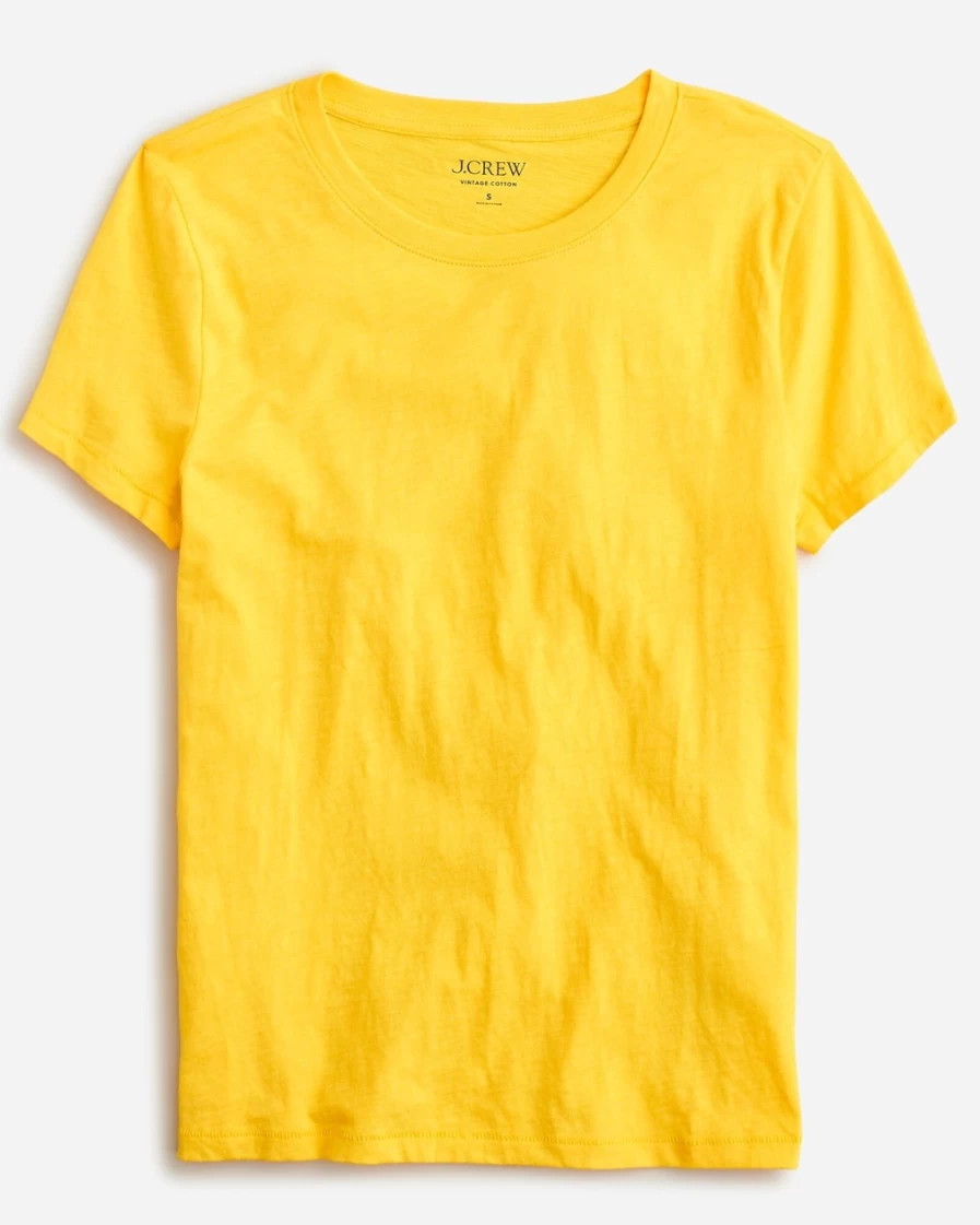 J.Crew Women's Solar Yellow Vintage Cotton Crewneck T-Shirt