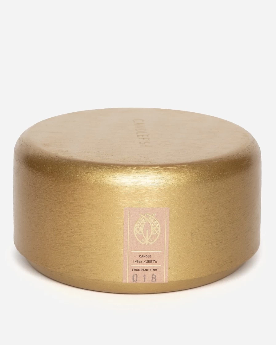 J.Crew Gold Metal Candlefish Vessel No. 18 - Decorative Molded Candle Holder