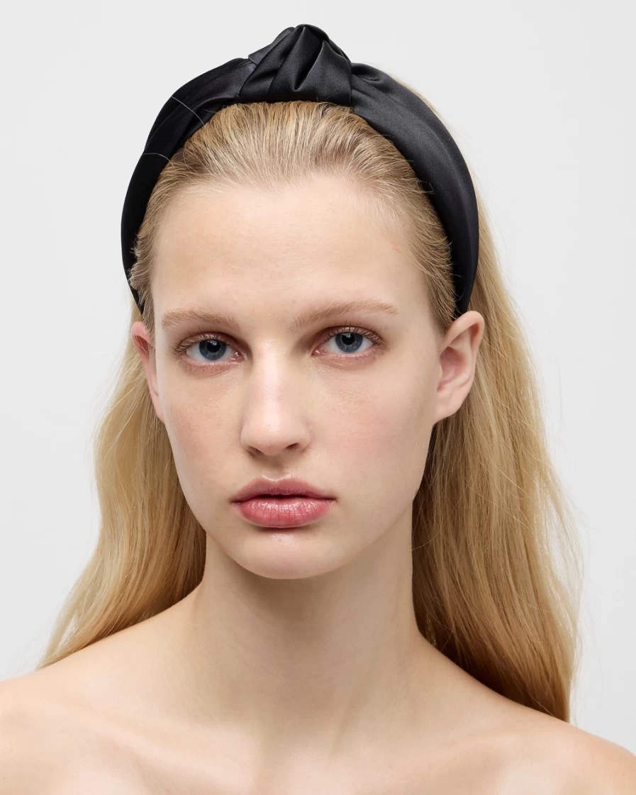 J.Crew Women's Black Satin Knot Headband for Stylish Comfort