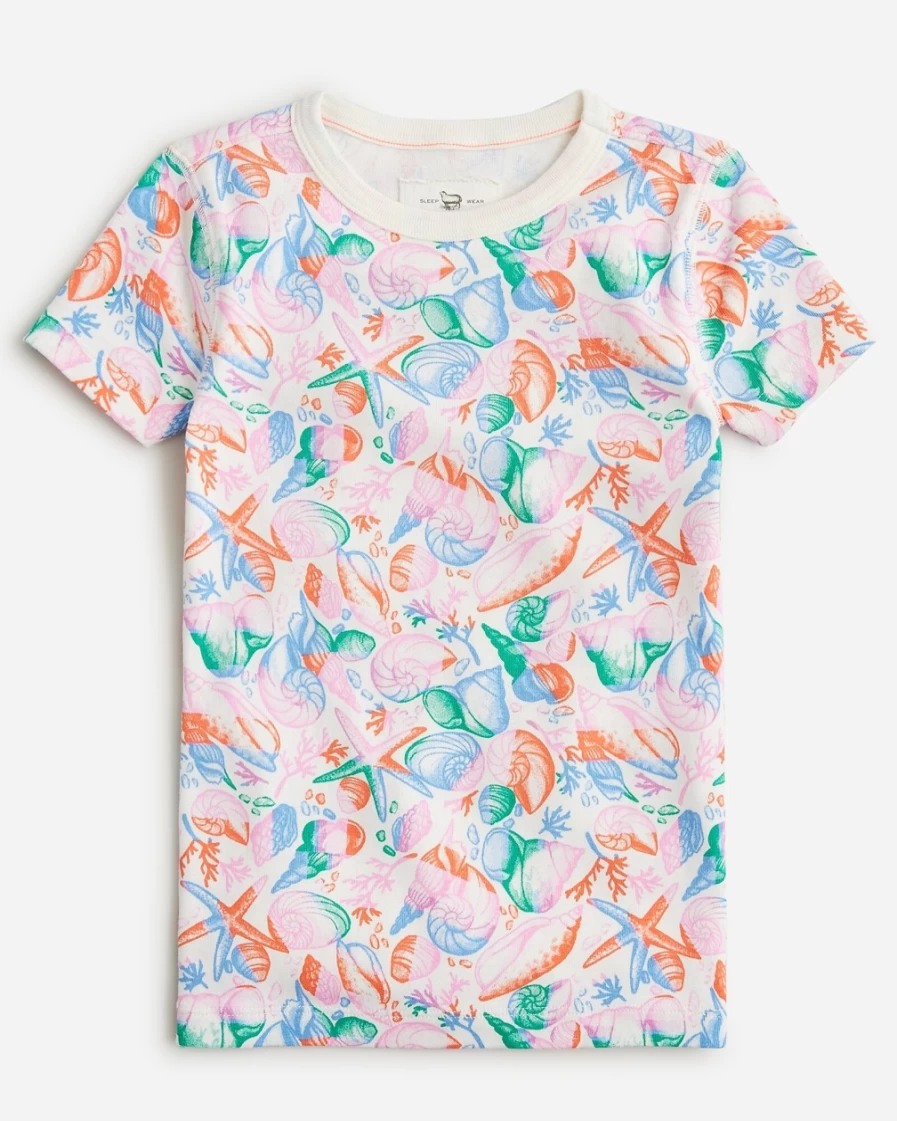 J.Crew Girls' Rainbow Shells Printed Short-Sleeve Pajama Set