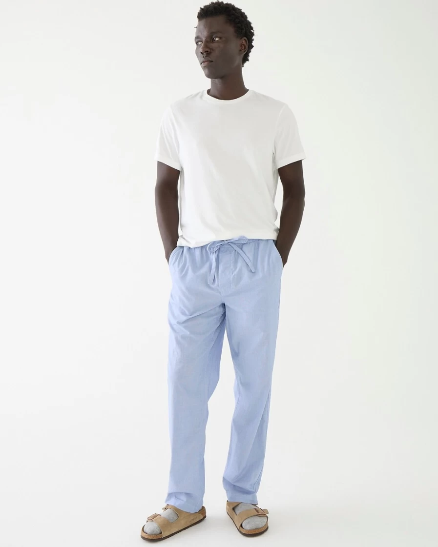J.Crew Men's Eoe Bold Peri Cotton Poplin Pajama Pants