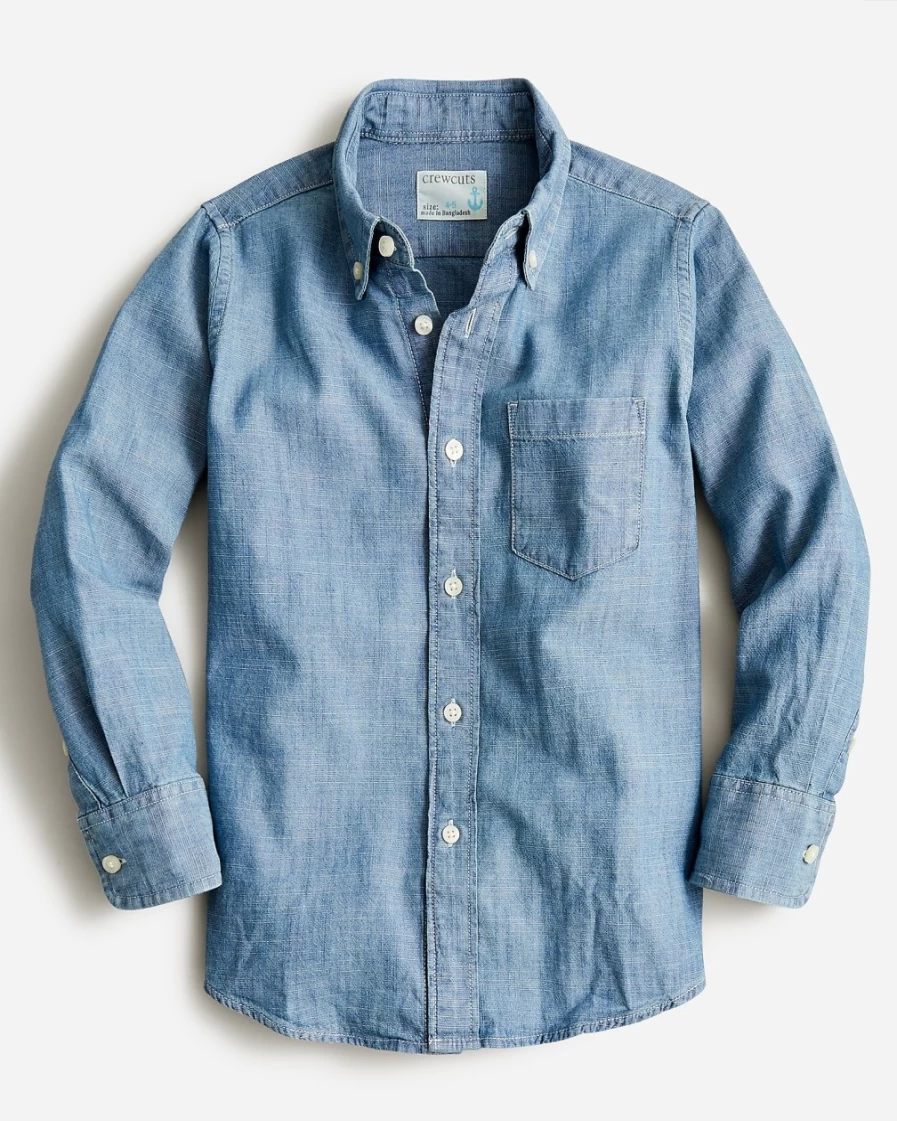 J.Crew Boys' Classic Indigo Chambray Button-Down Shirt