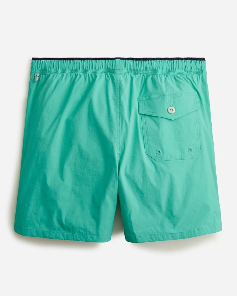 J.Crew Men's 6" Stretch Swim Trunks in Resplendent Quetzal Color