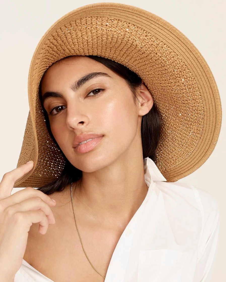 J.Crew Women's Textured Straw Summer Hat in Dusty Dune
