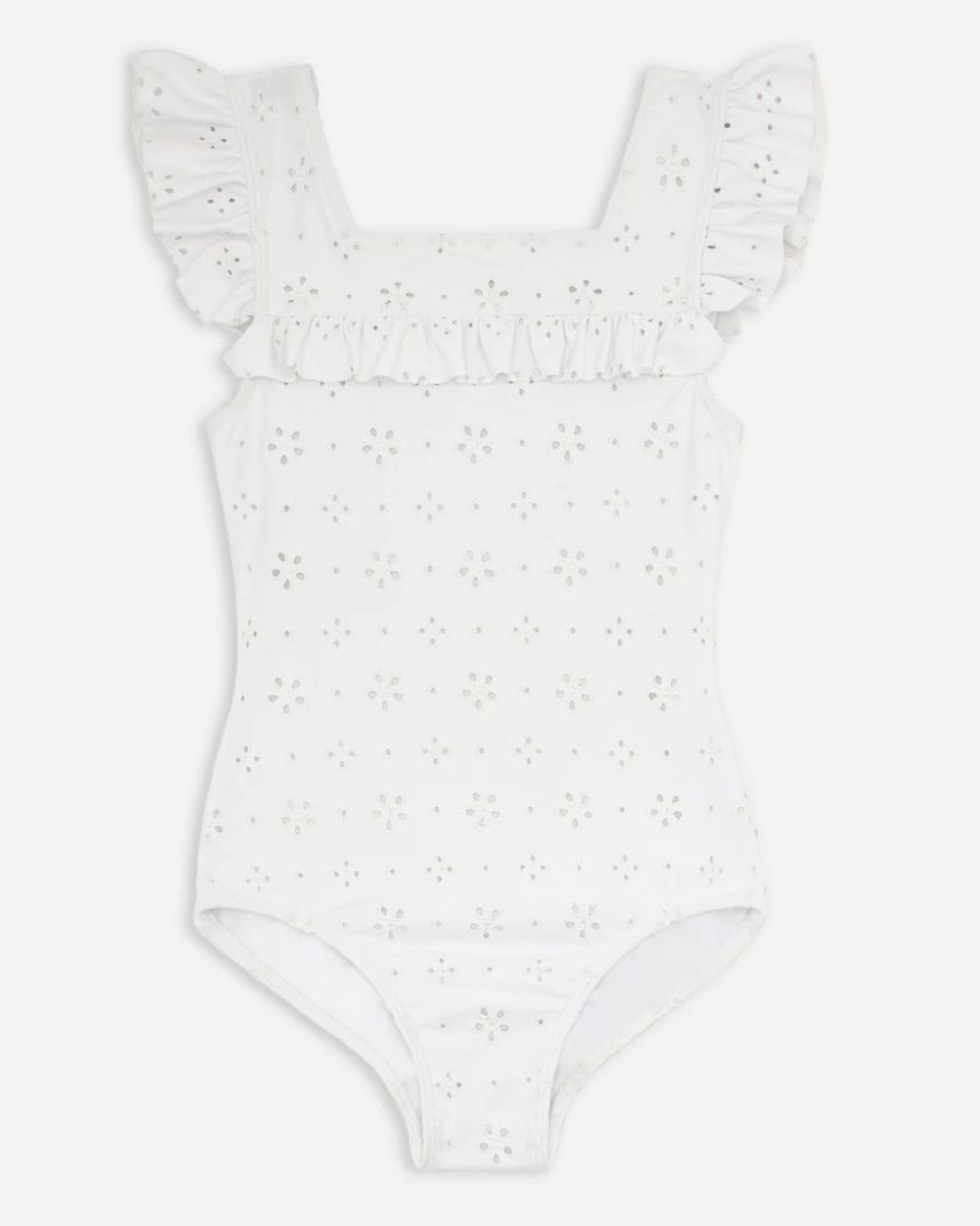 J.Crew Girls' White Minnow™ Squareneck One-Piece Swimsuit