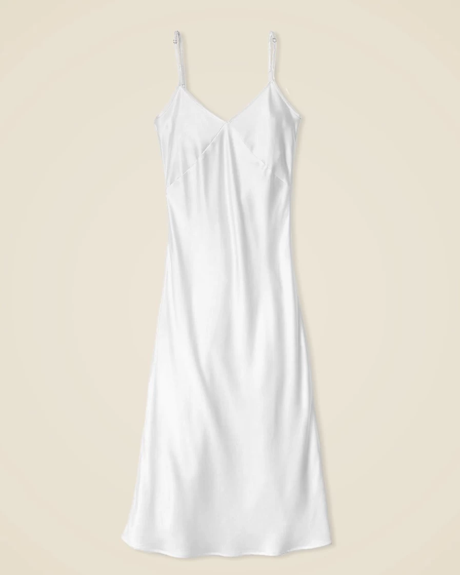J.Crew Women's White Silk Cosette Nightdress - Petite Plume™ Sleepwear