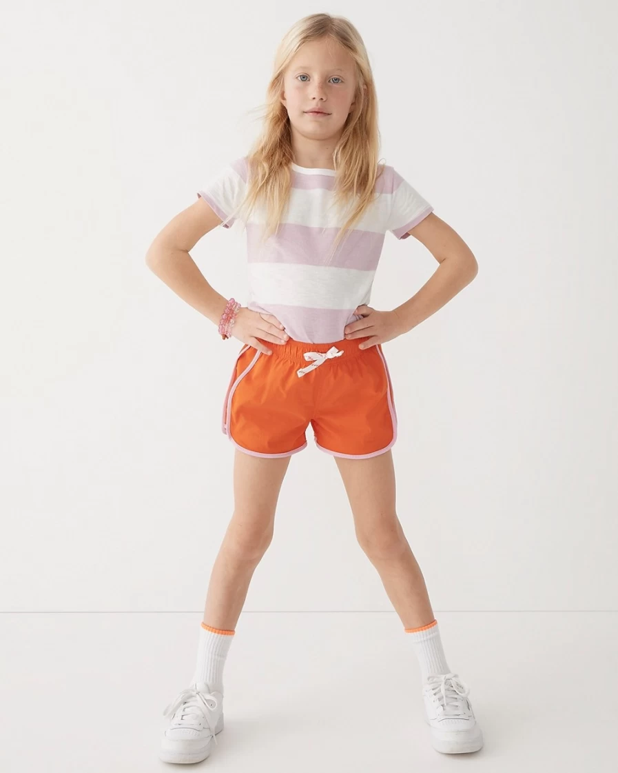J.Crew Girls' Guarana Active Shorts with Fishtail Hem for Play & Comfort