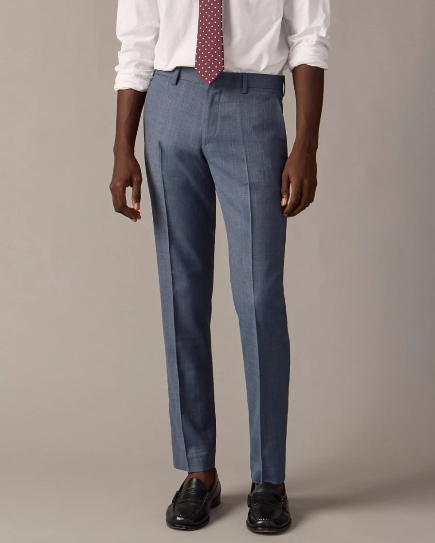 J.Crew Men's Ludlow Slim-Fit Suit Pants in Atlantic Blue - Italian Stretch Four-Season Wool Blend