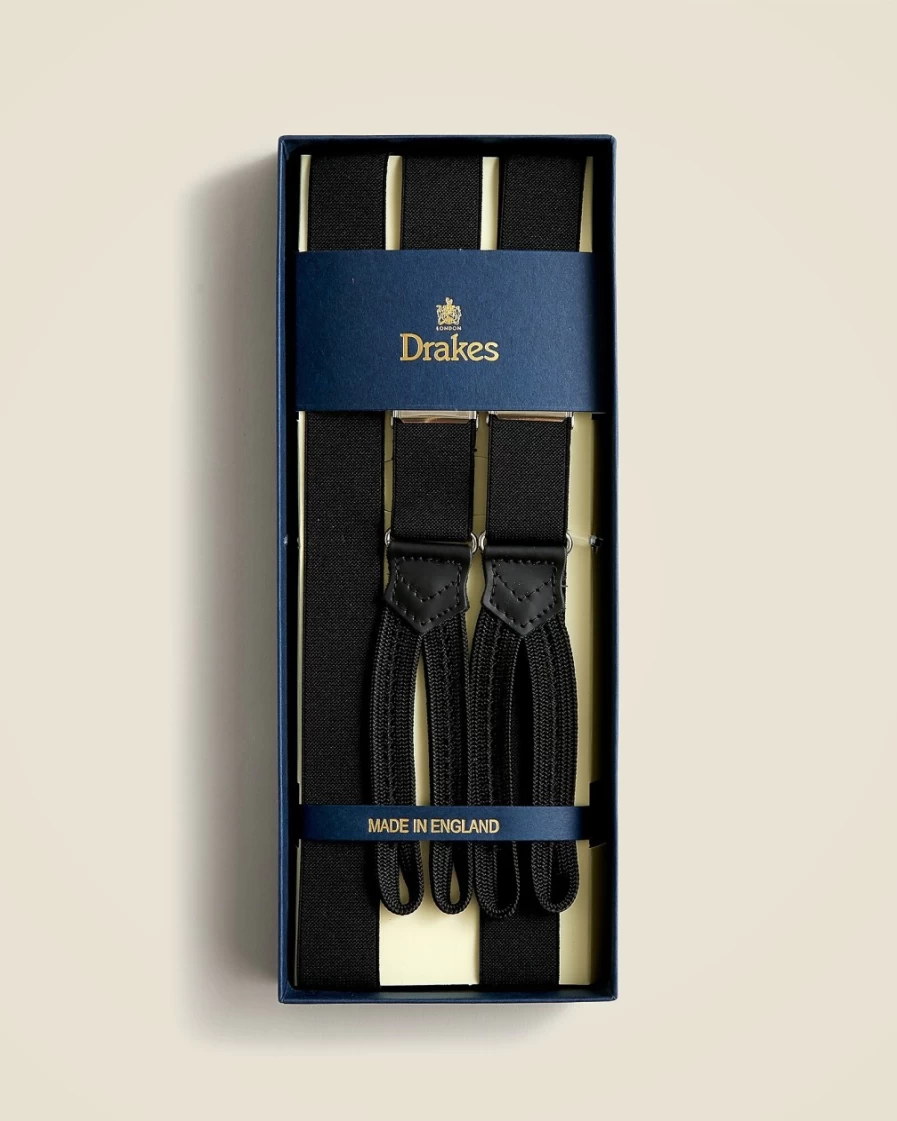 J.Crew Men's Black Drake's Suspenders for Classic Style
