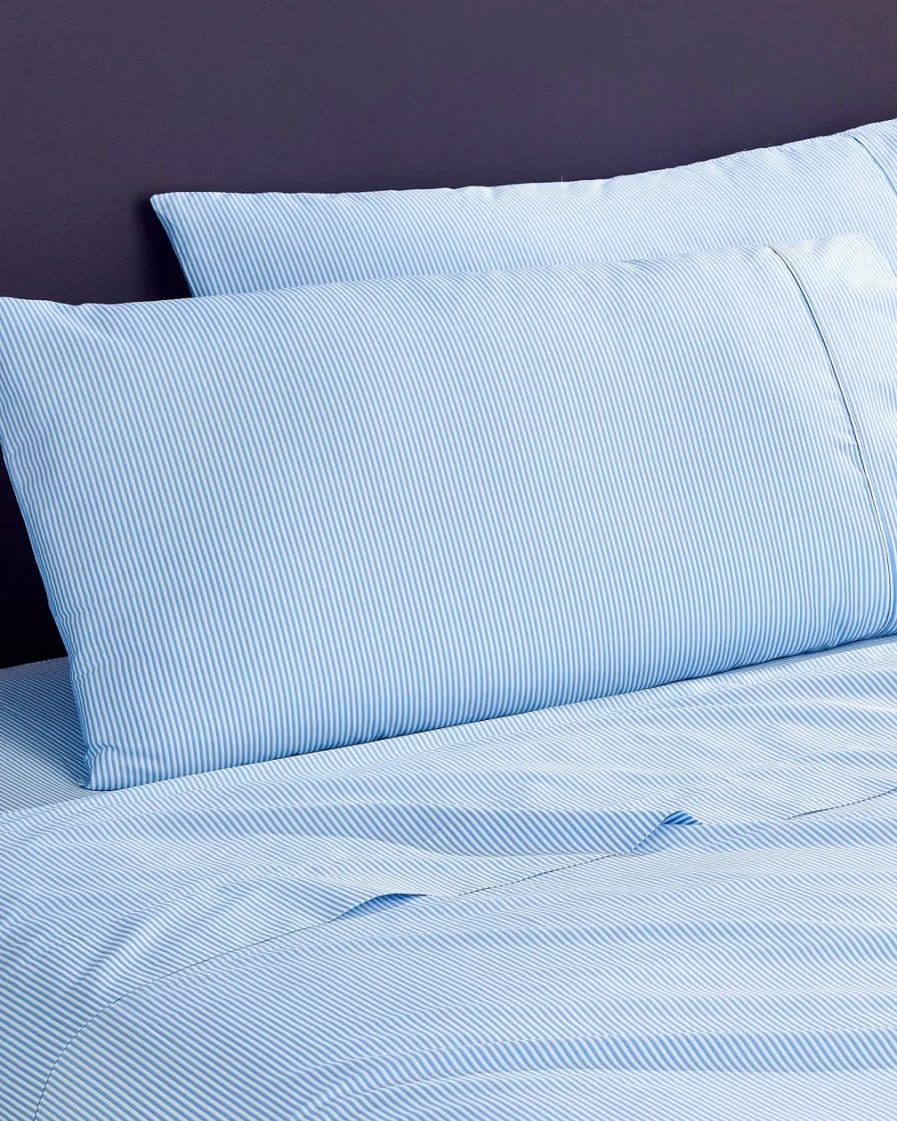 J.Crew Twin XL Sheet Set in Heritage Seersucker Stripe - Pale Seascape Color