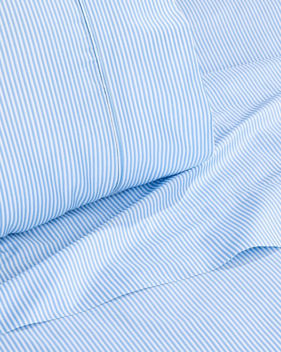 J.Crew Twin XL Sheet Set in Heritage Seersucker Stripe - Pale Seascape Color