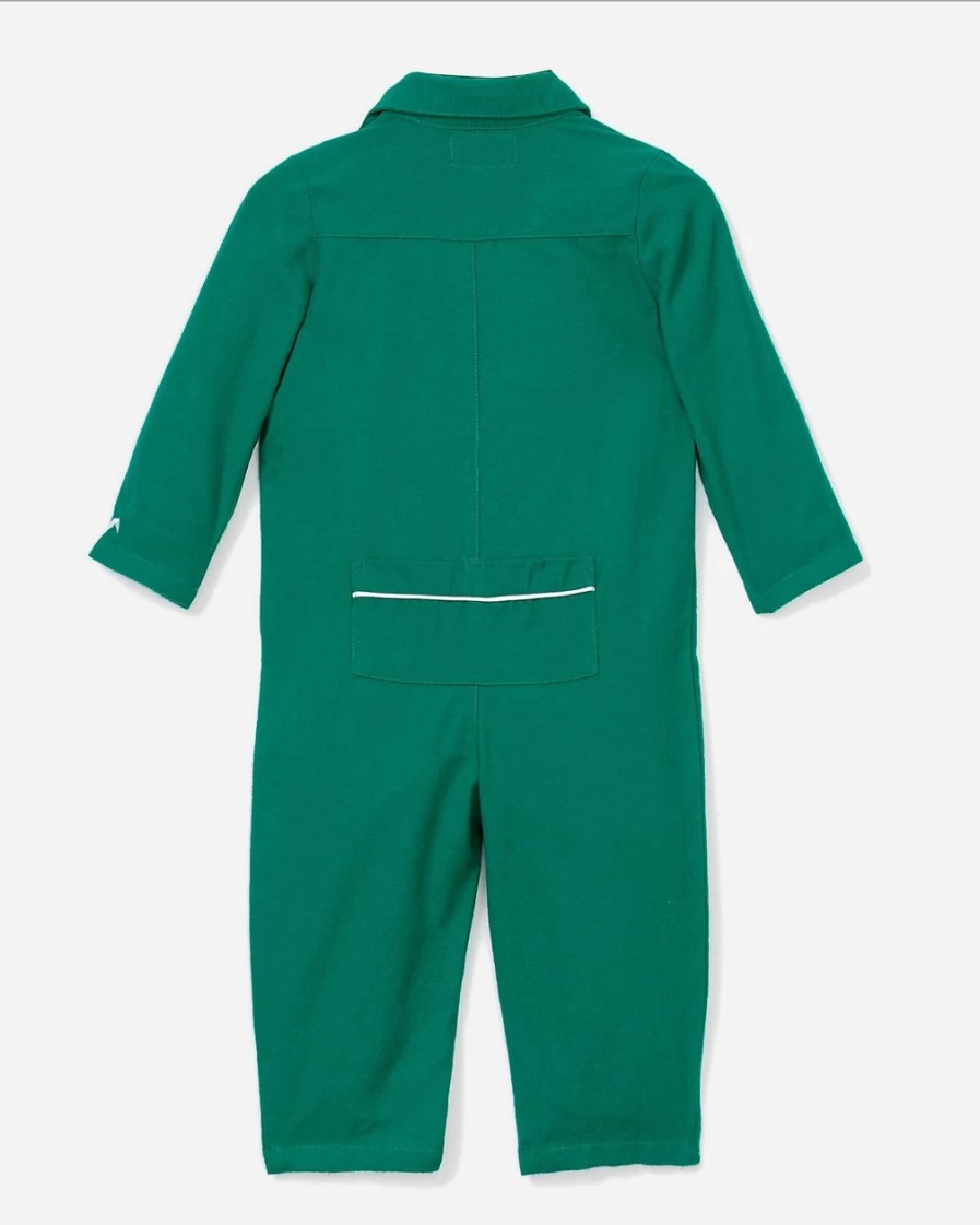J.Crew Petite Plume Green Flannel Romper for Baby Boys