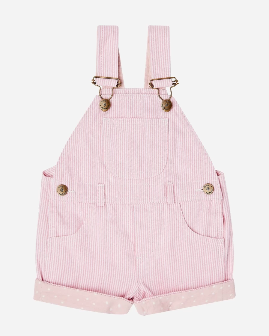 J.Crew Boys' Pink Dotty Dungarees Classic Overall Shorts