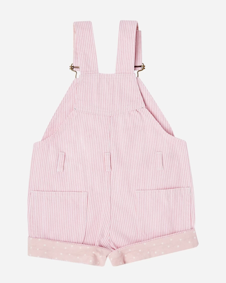 J.Crew Boys' Pink Dotty Dungarees Classic Overall Shorts