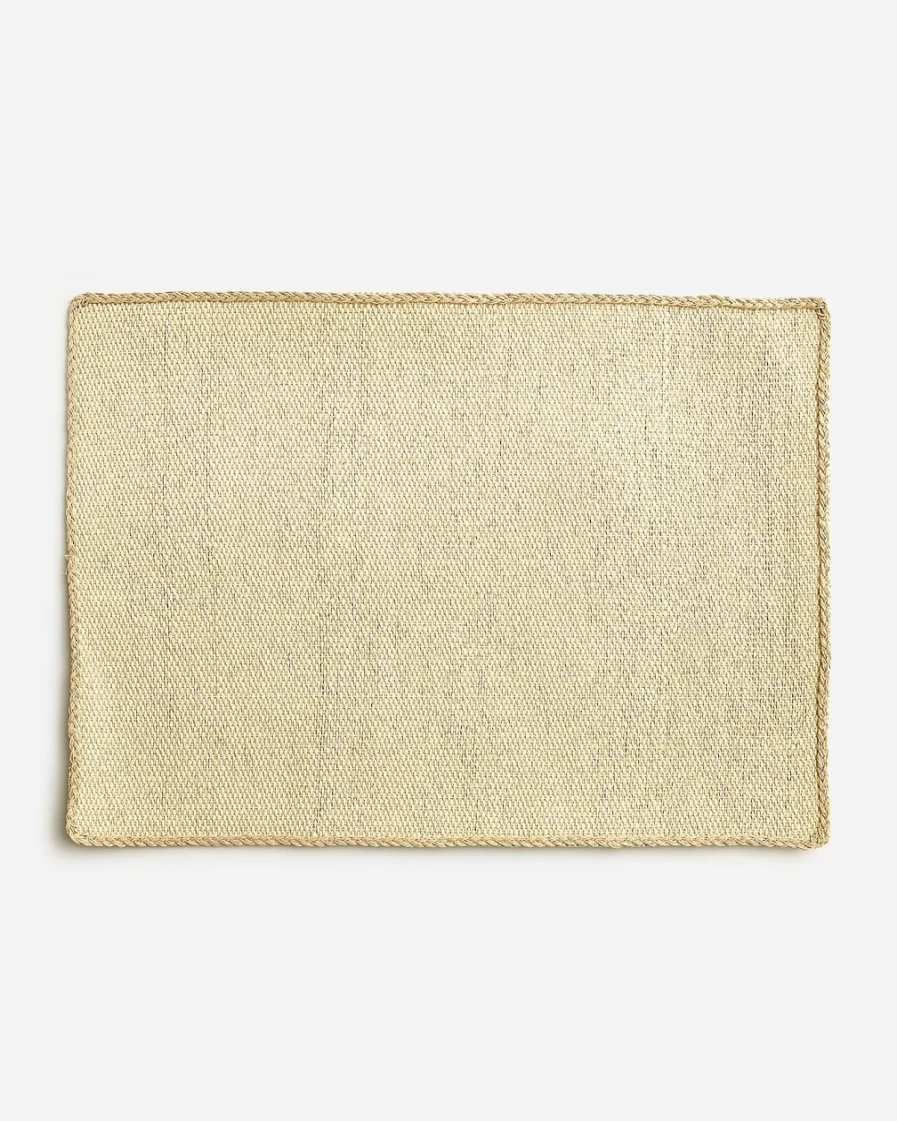 J.Crew Raffia Woven Place Mats - Set of 4 for Stylish Dining Table Decor