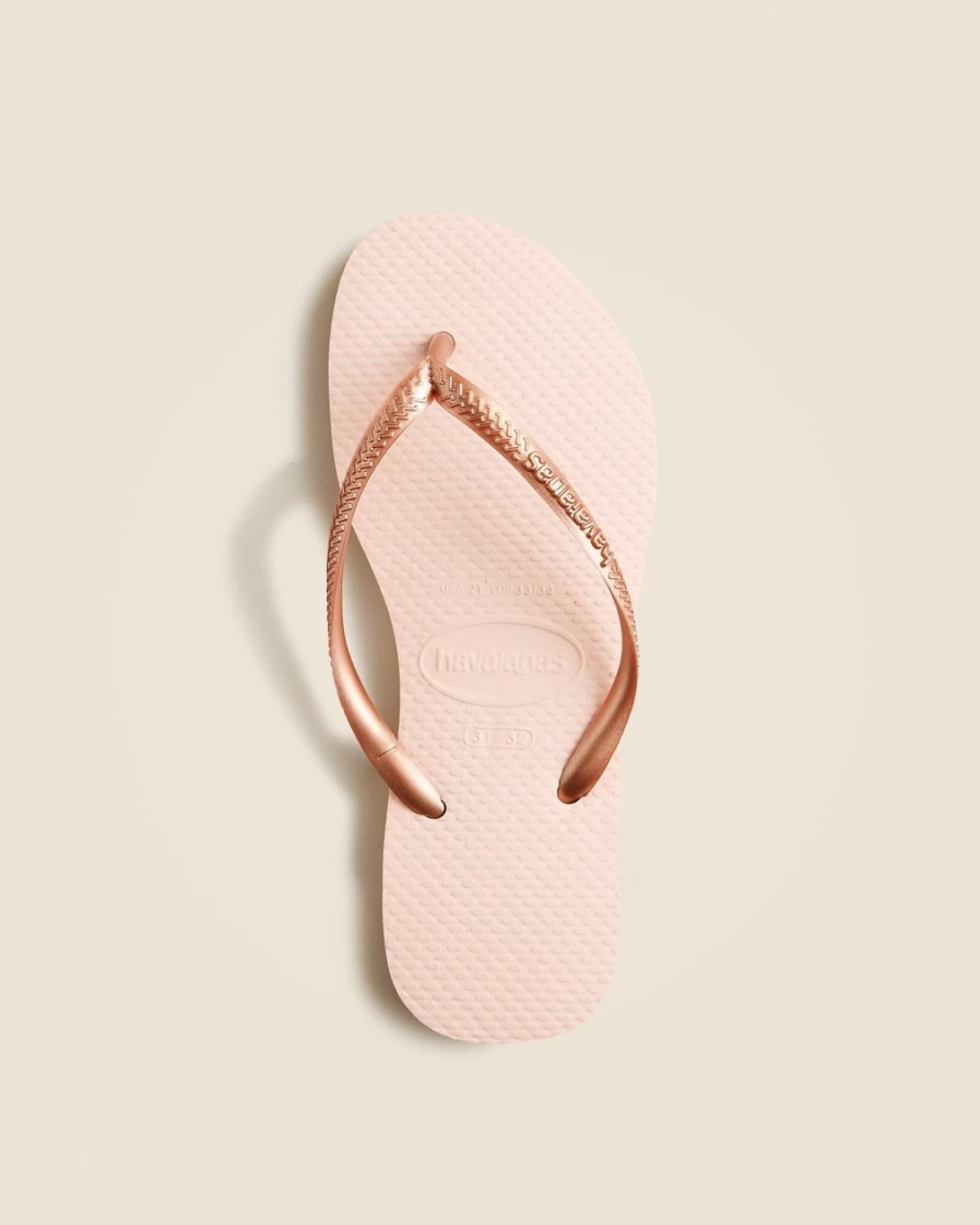 J.Crew Girls' Ballet Rose Havaianas Slim Flip-Flops | Comfortable & Stylish Sandals for Kids