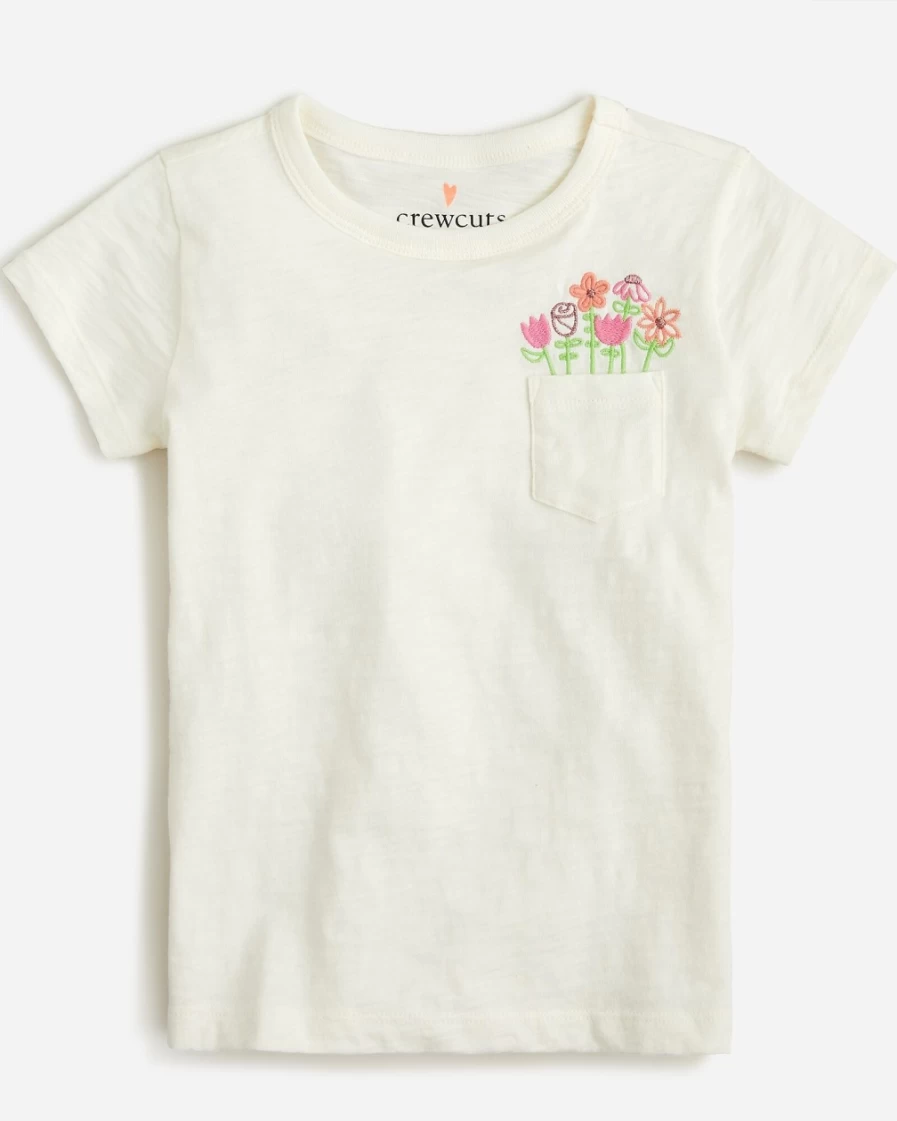 J.Crew Girls' Flower Pocket Graphic T-Shirt for Kids