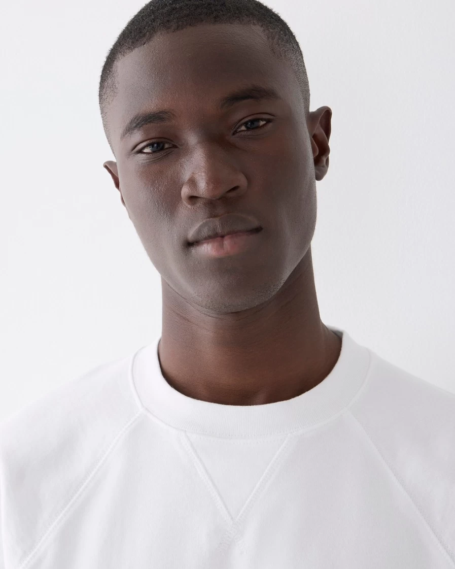 J.Crew Men's Lightweight French Terry Sweatshirt in White