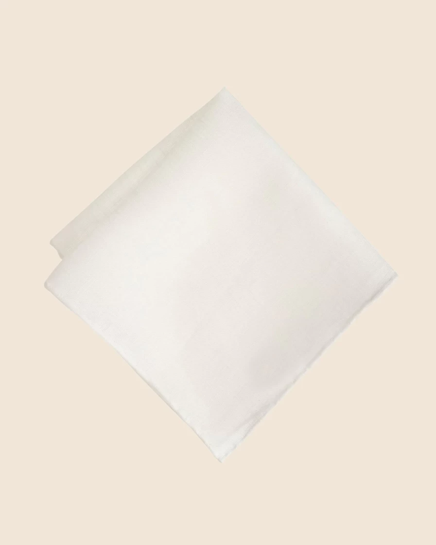 J.Crew Men's White English Linen Pocket Square for Formal Attire