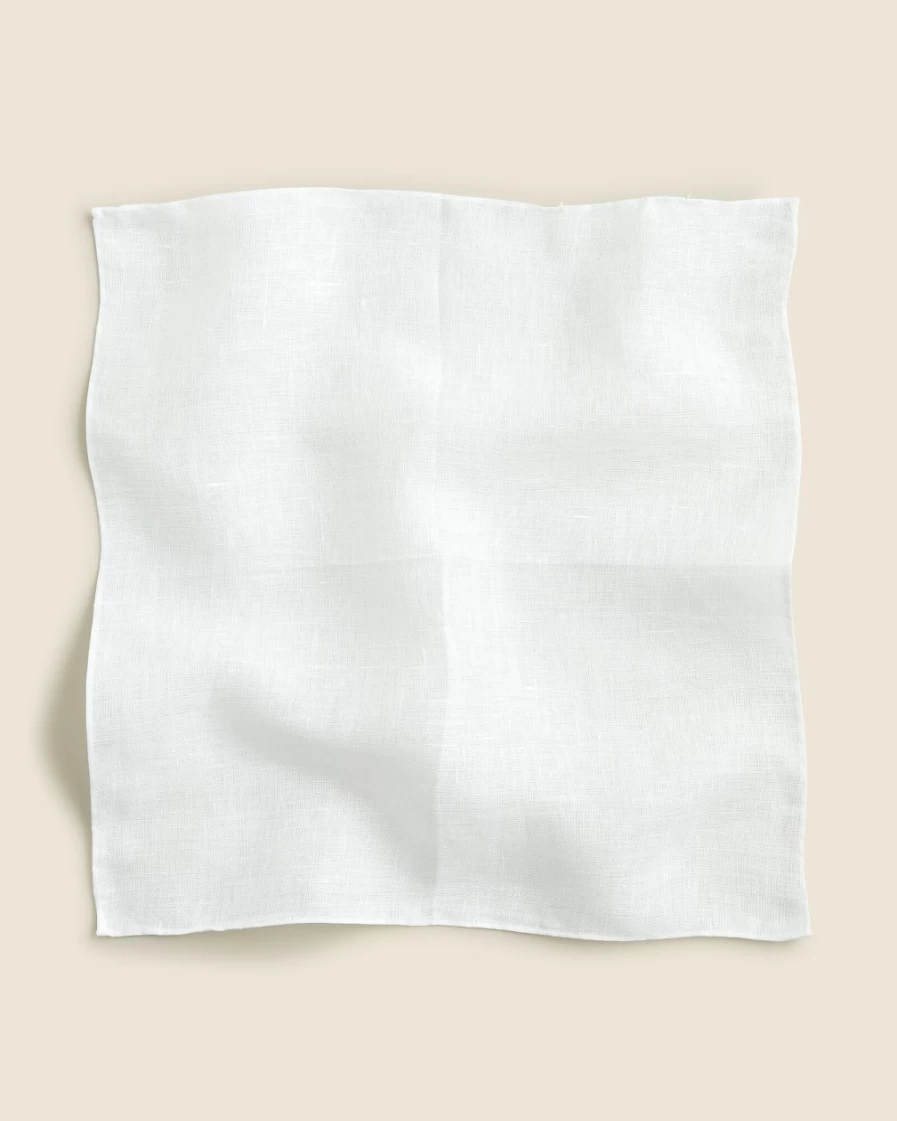 J.Crew Men's White English Linen Pocket Square for Formal Attire