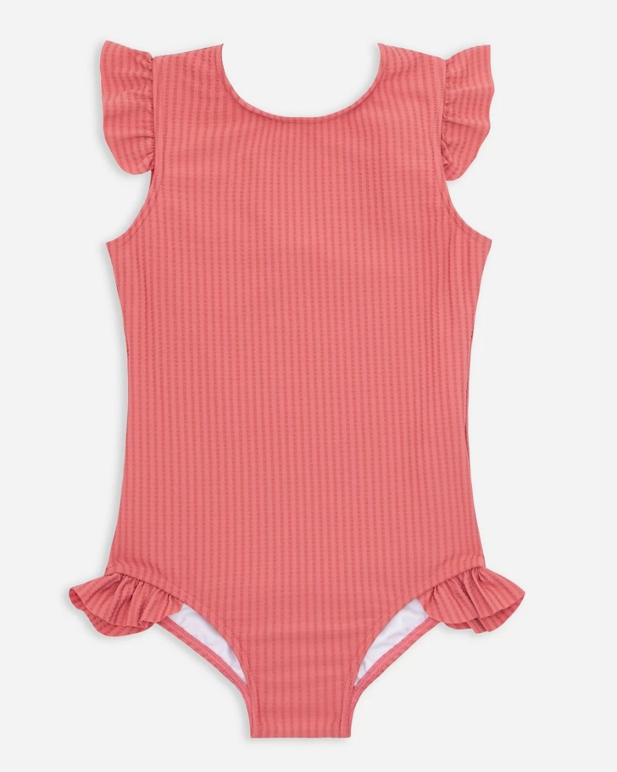 J.Crew Girls' Red Minnow™ Ruffle-Sleeve Rash Guard One-Piece Swimsuit
