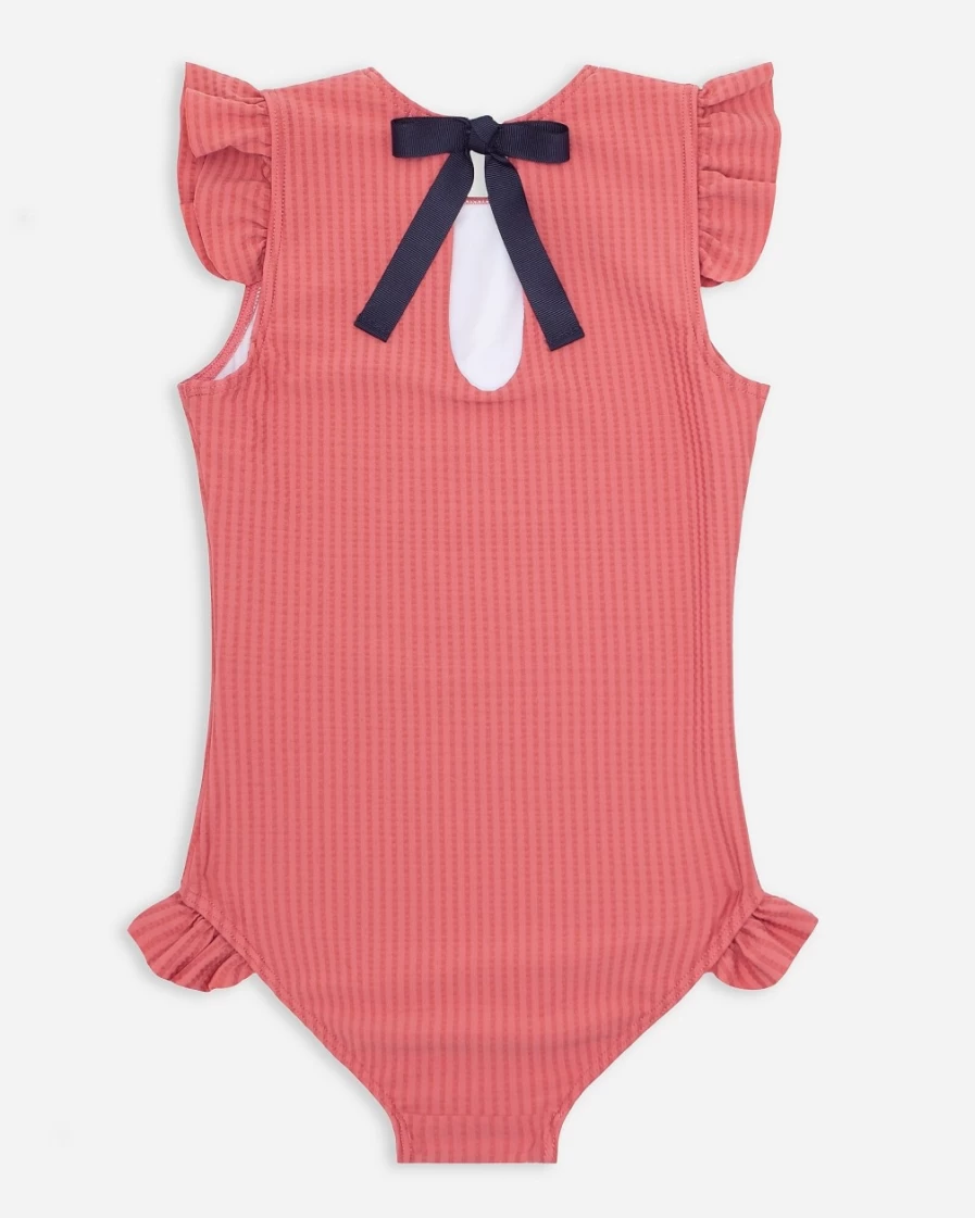 J.Crew Girls' Red Minnow™ Ruffle-Sleeve Rash Guard One-Piece Swimsuit