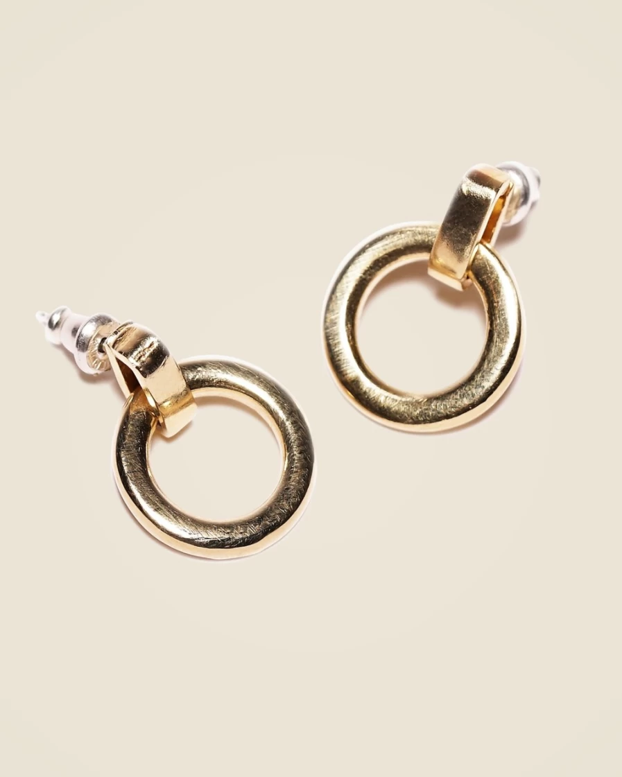 J.Crew Women's Gold Beau Hoop Earrings in Brass | Odette New York® Style