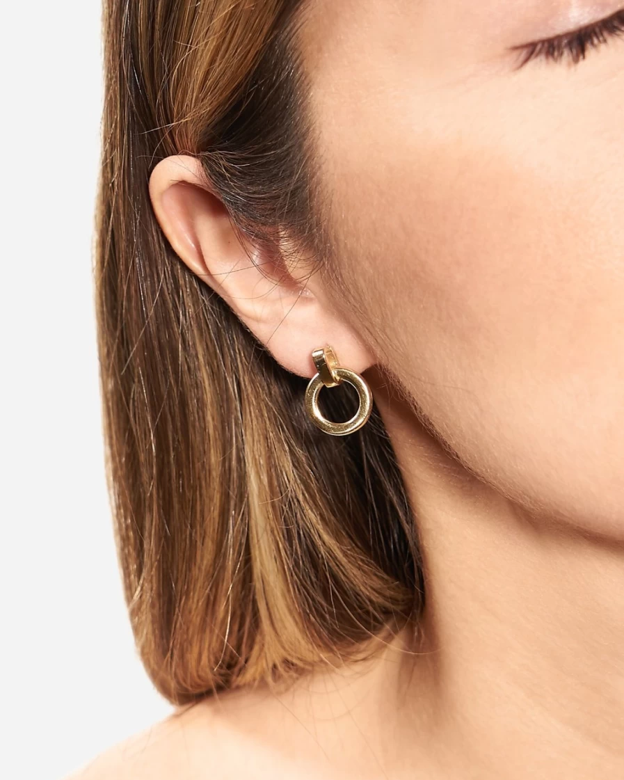 J.Crew Women's Gold Beau Hoop Earrings in Brass | Odette New York® Style