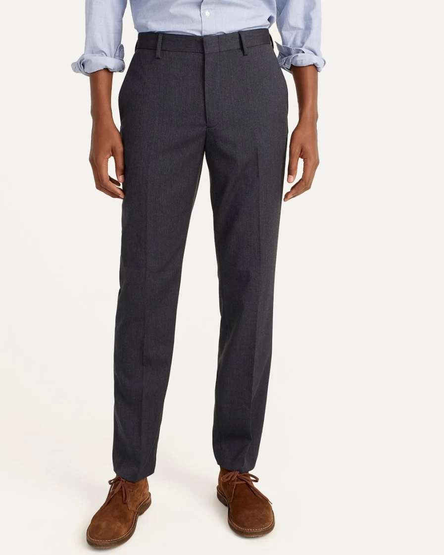 J.Crew Men's Bowery Slim-Fit Dress Pants in Navy Grey Oxford