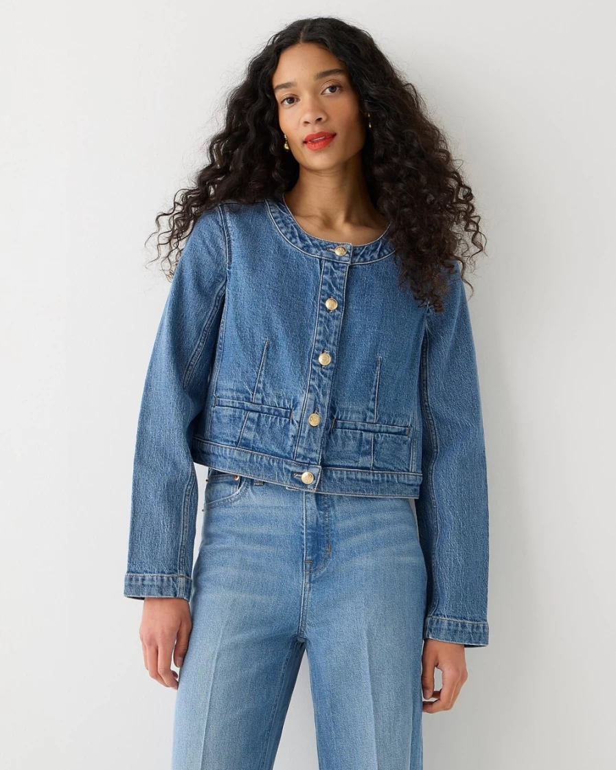 J.Crew Women's Louisa Denim Jacket in Medium Indigo Wash