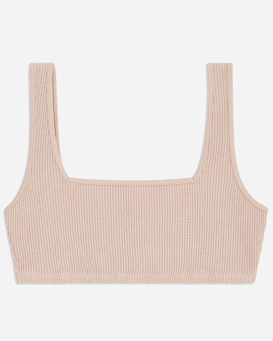 J.Crew Women's Light Pink Waffle-Knit Bralette - Onia Style Comfort
