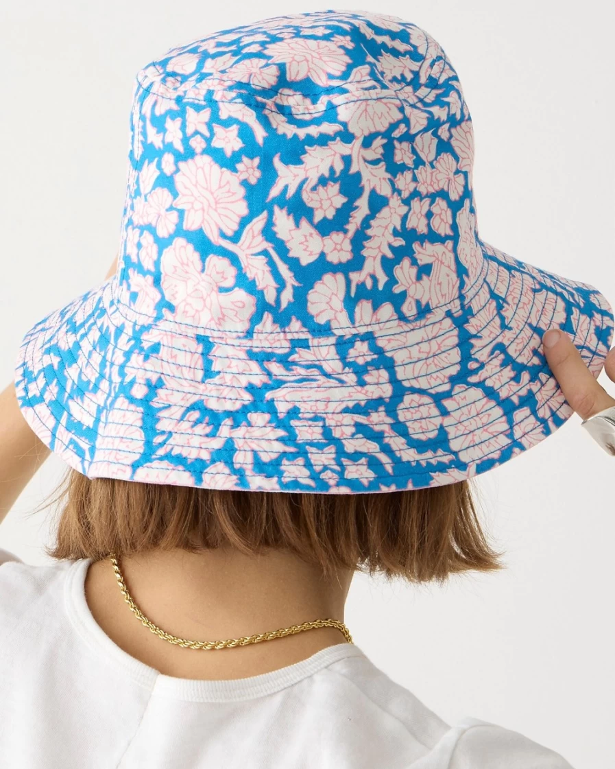 J.Crew Women's Reversible Bucket Hat in Blue | Sz Blockprints™ Collaboration