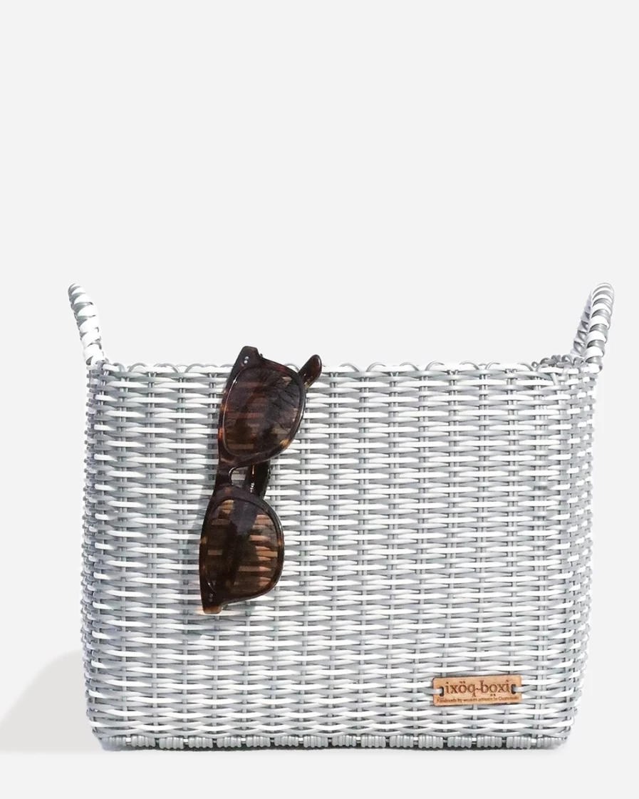 J.Crew Grey Interwoven Recycled Plastic Storage Basket – Eco-Friendly Container