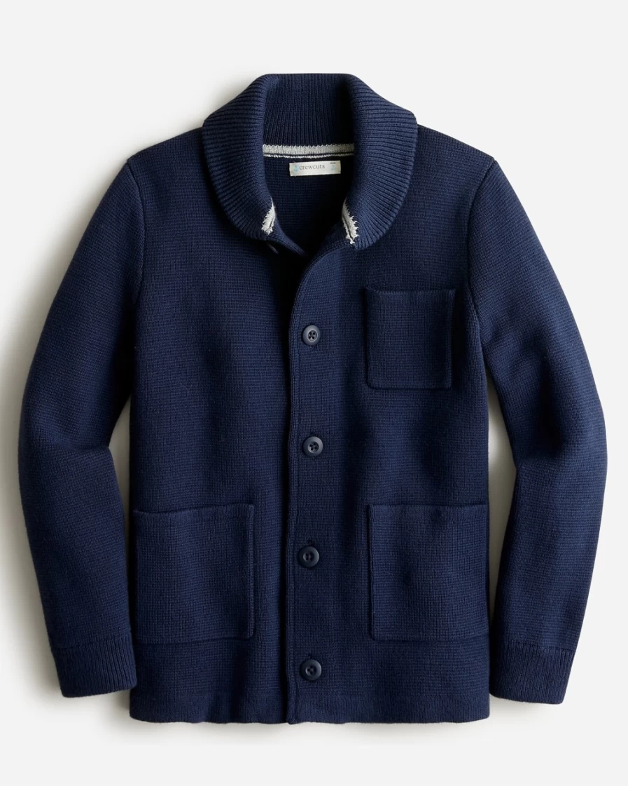 J.Crew Boys' Navy Blue Sweater-Blazer for Kids – Classic Knit Blazer Jacket