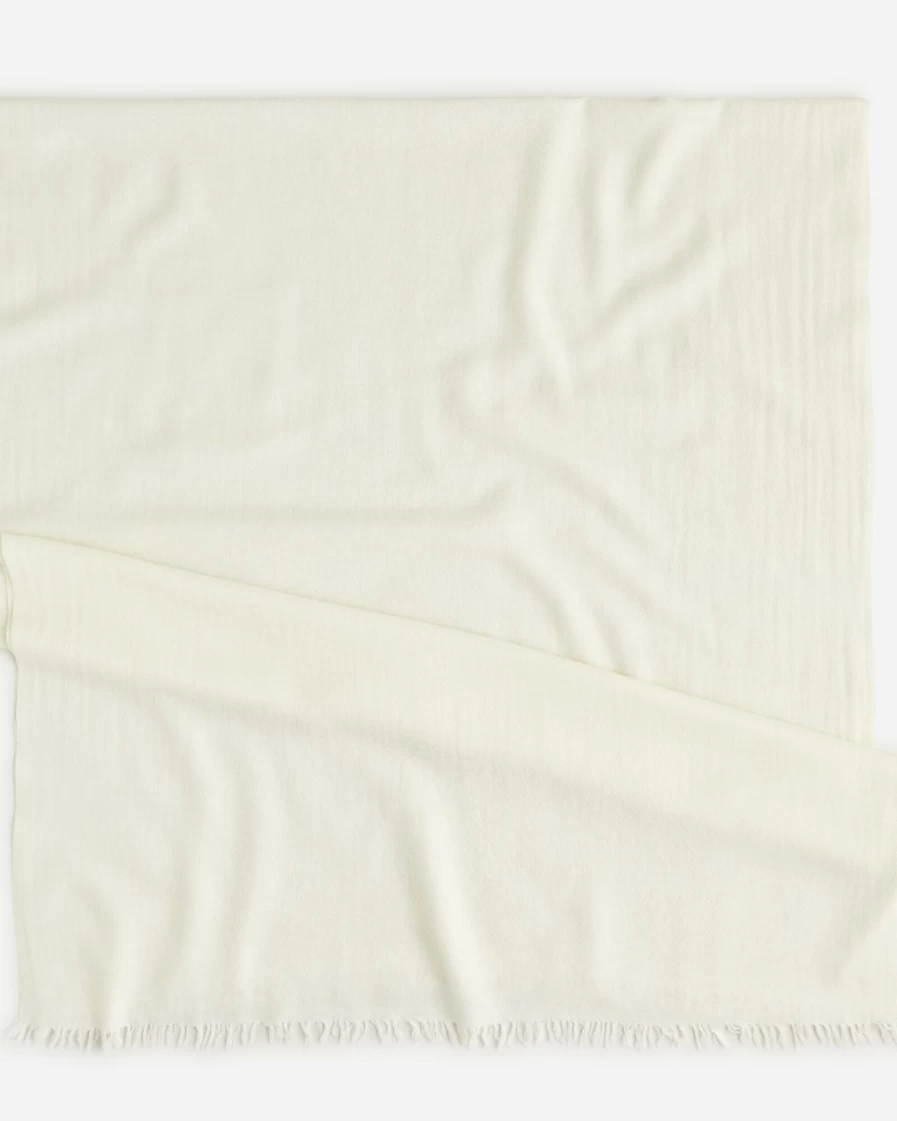 J.Crew Women's Ivory Lightweight Cashmere Woven Wrap - Soft & Luxurious Shawl
