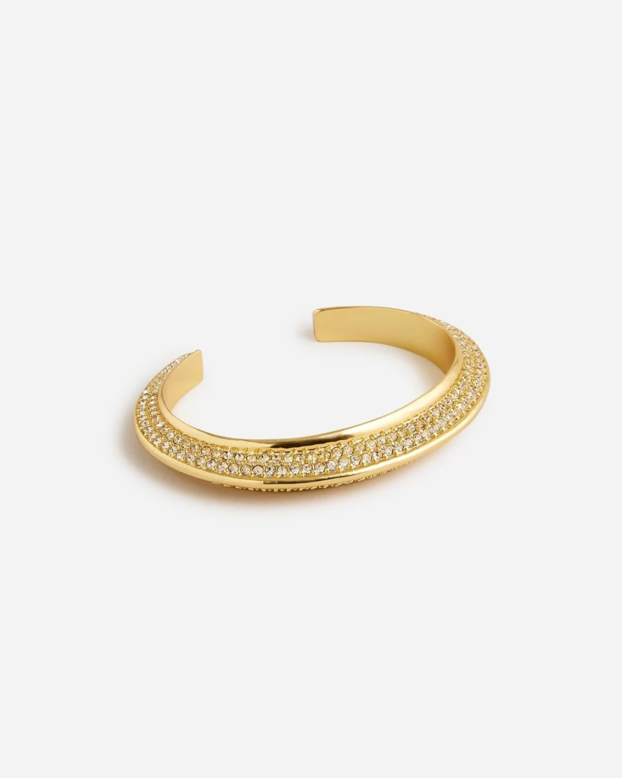 J.Crew Women's Crystal Angular Cuff Bracelet With Pavé Stones