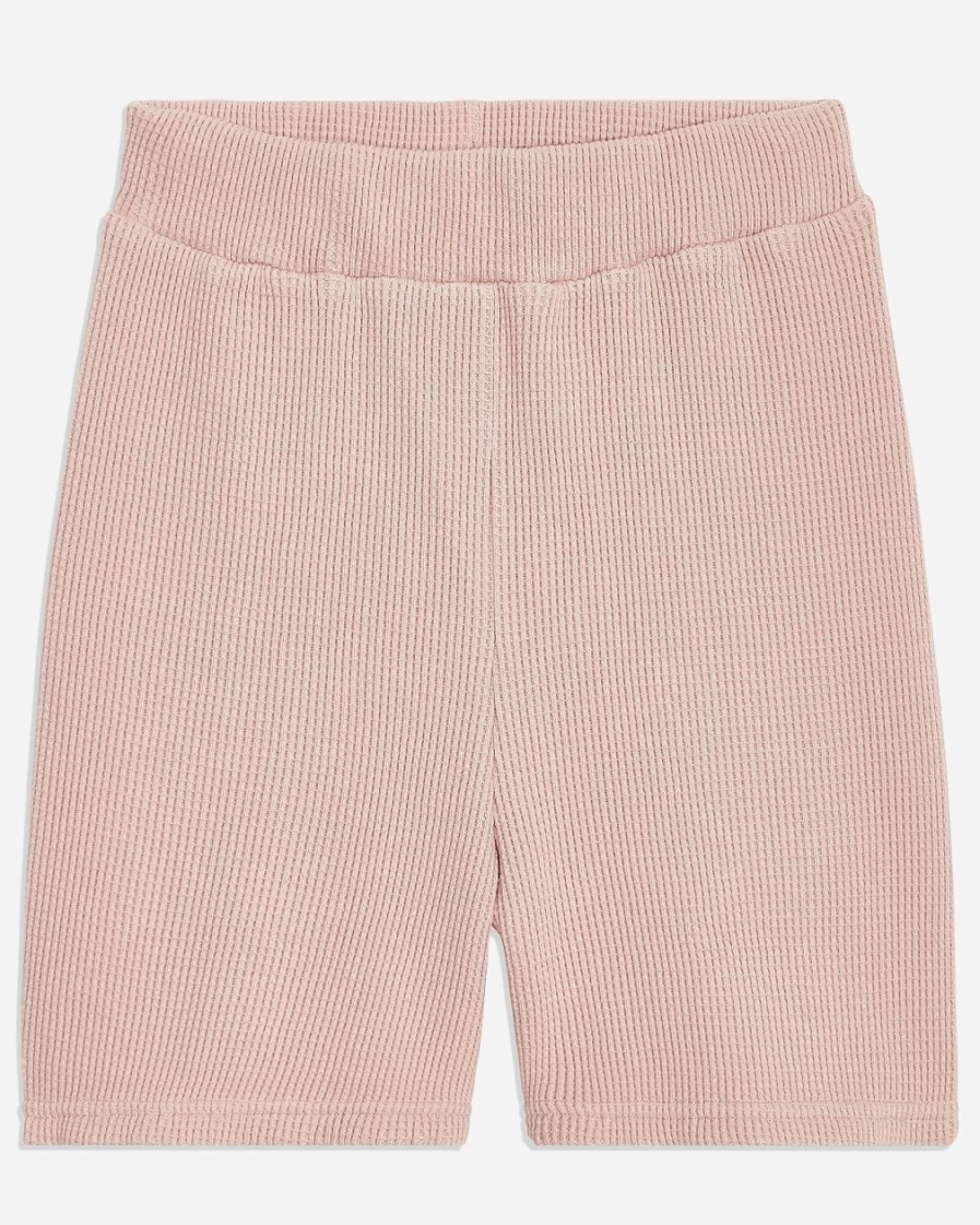 J.Crew Women's Light Pink Waffle-Knit Biker Sweater