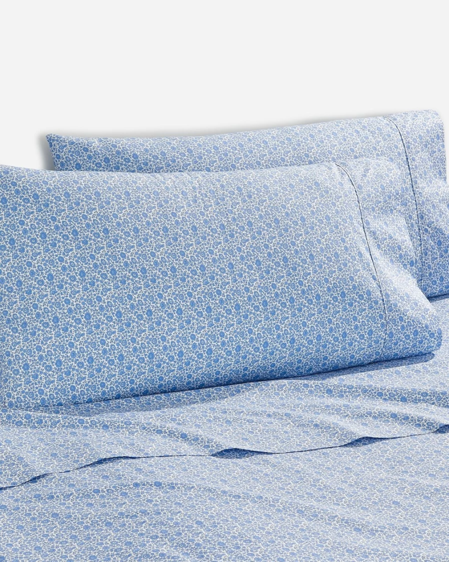 J.Crew Liberty® D'Anjo Coast Blue Full/Queen Sheet Set - Soft & Stylish Bedding