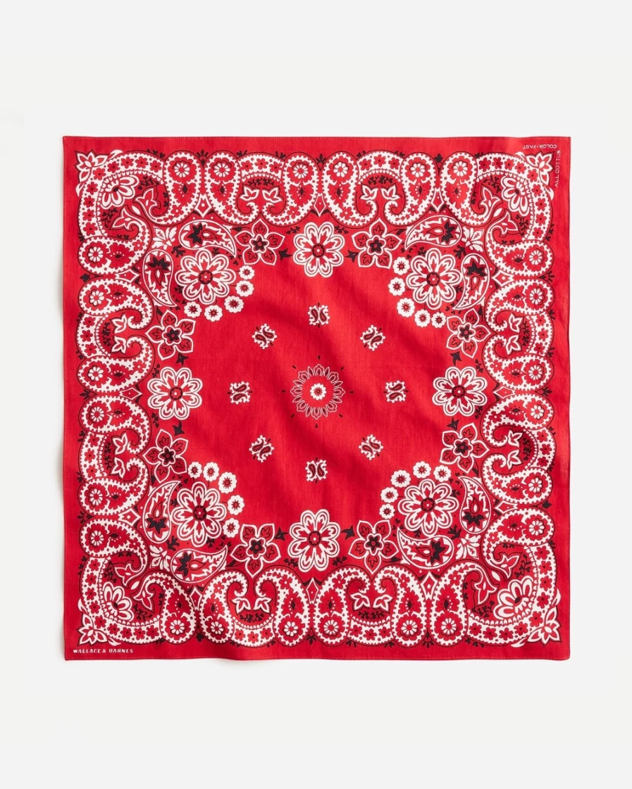 J.Crew Men's Red Western Floral Organic Cotton Bandana – Wallace & Barnes Collection