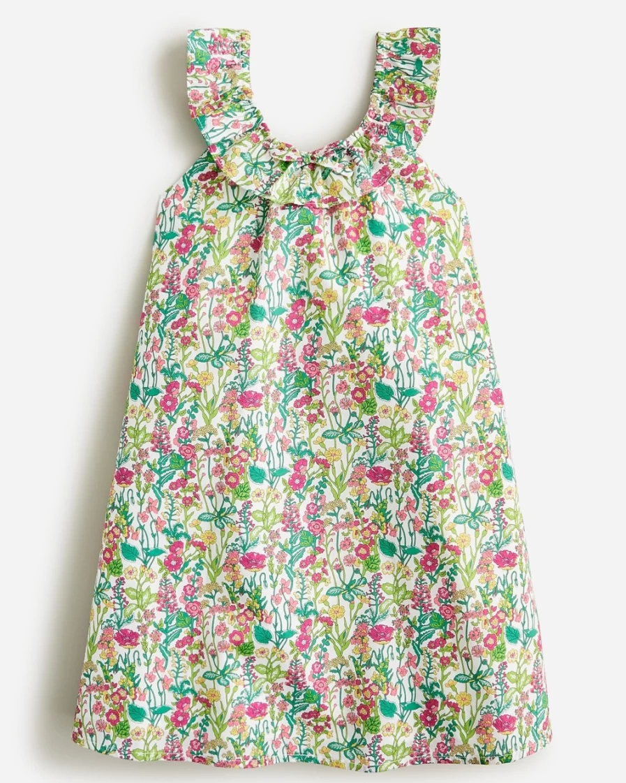 J.Crew Girls' White Multi Ruffle-Collar Liberty® Floral Dress