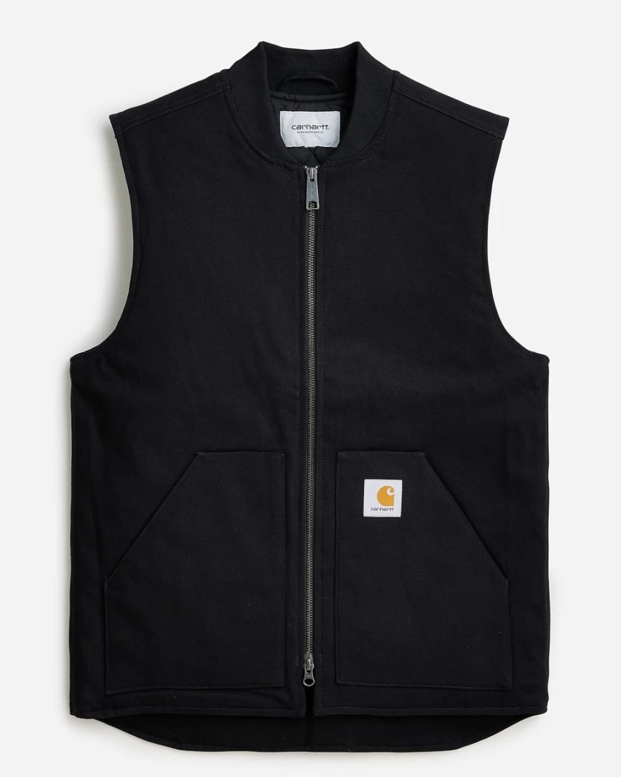 J.Crew Men's Black Canvas Work Vest - Carhartt® Style Utility Vest