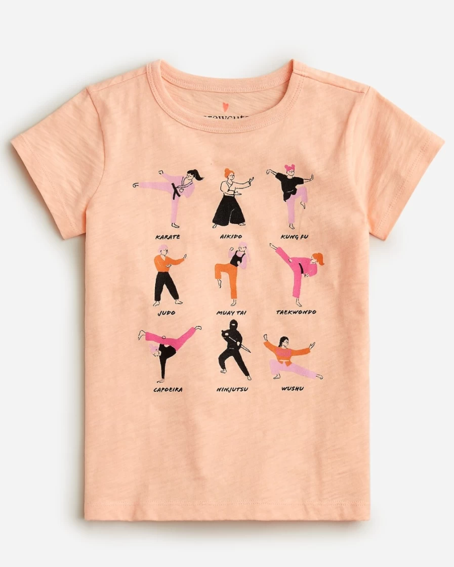 J.Crew Girls' Martial Arts Graphic T-Shirt for Kids - Fun & Stylish Tee