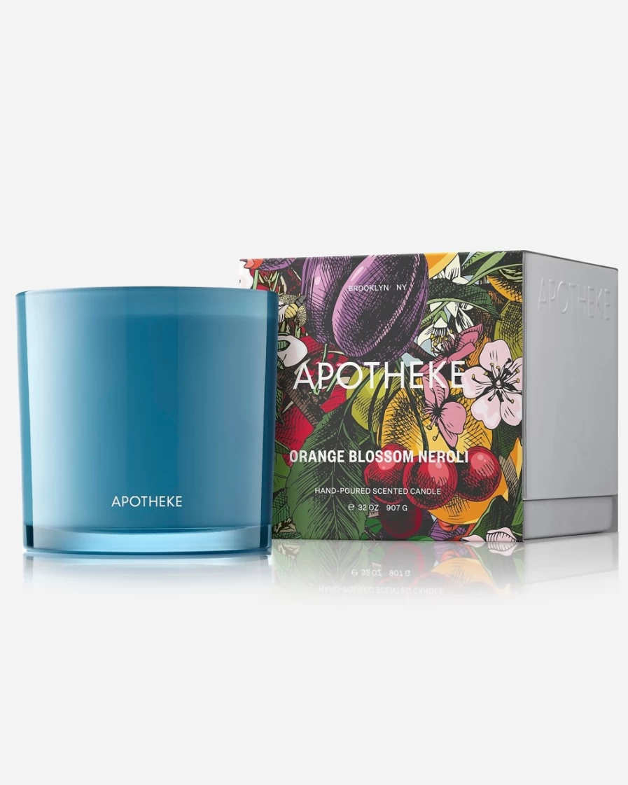 J.Crew Blue Orange Blossom Neroli Scented Three-Wick Candle for Home Fragrance